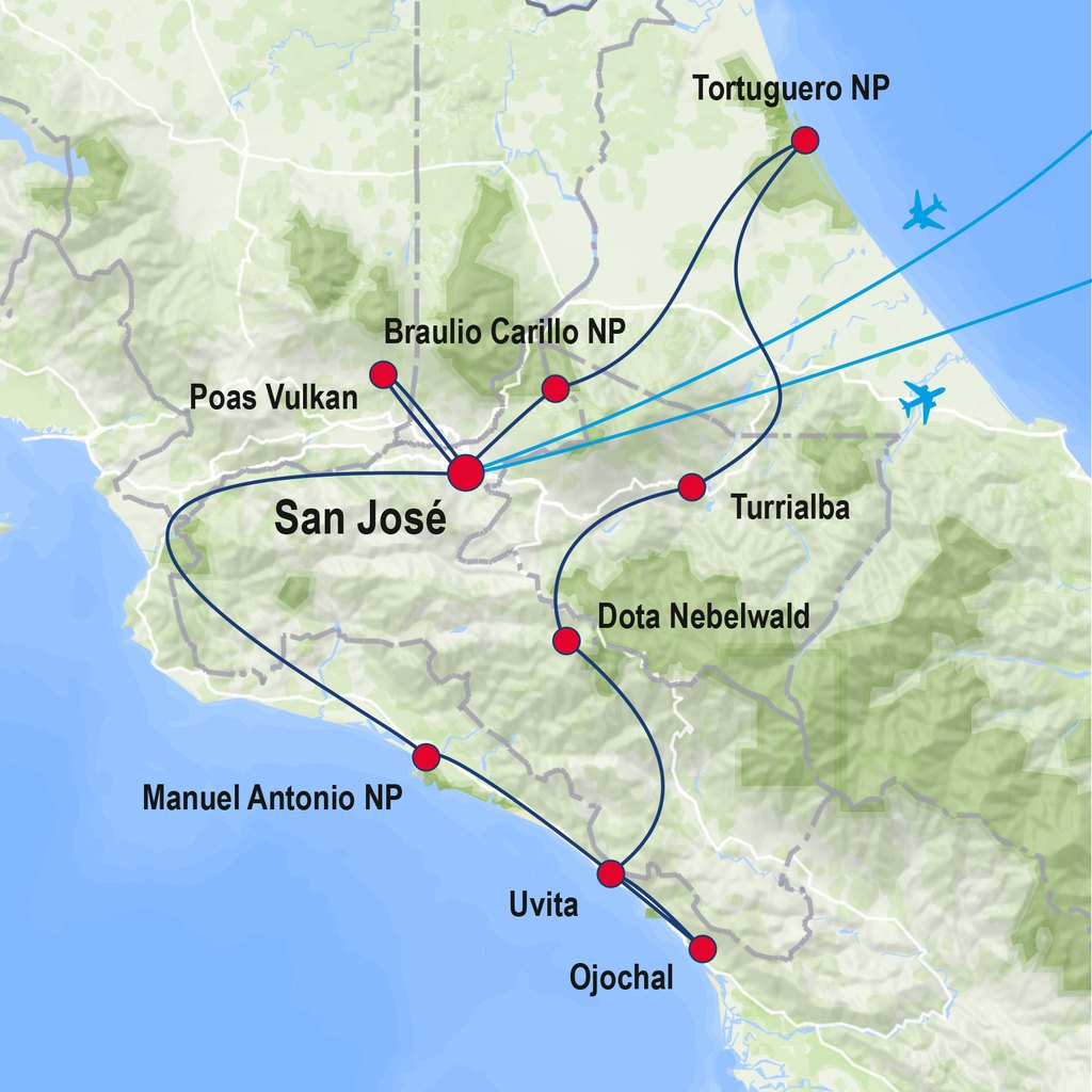 Costa Rica – Reisekarte