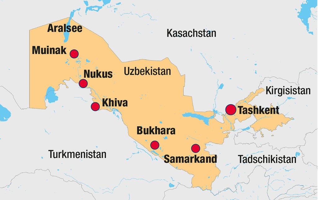Usbekistan – Reisekarte
